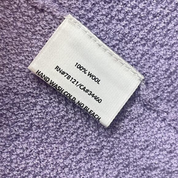 Eileen Fisher Sweater Womens Petite Medium Purple Wool Open Front Cardigan Knit - Picture 7 of 11